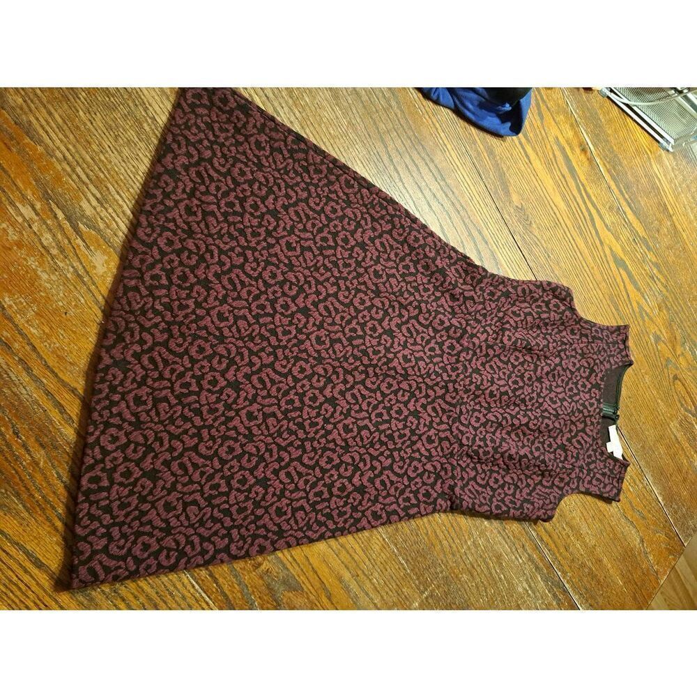 Ann Taylor Loft 2P Sleeveless Dress Wine Black Rear Zip Petite Sundress